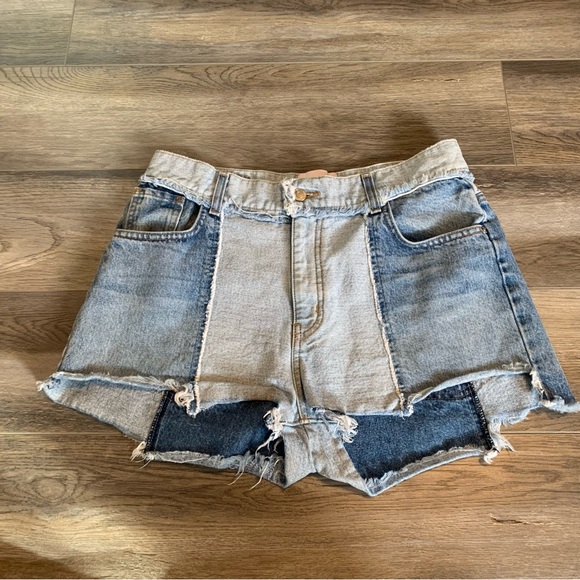 Revice Patchwork Jean Shorts - Picture 1 of 6